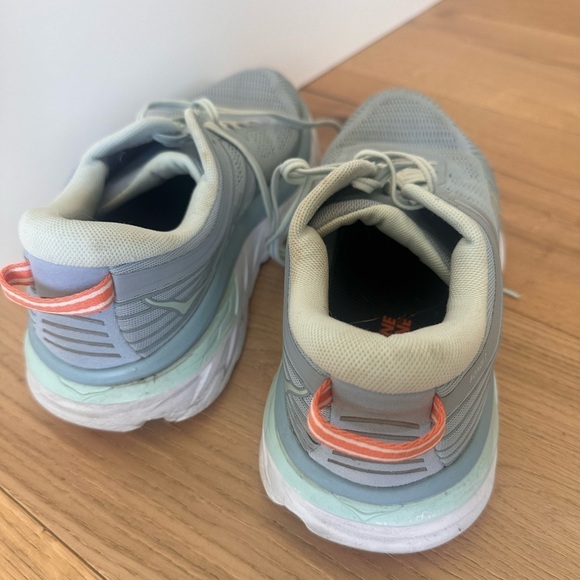 Hoka One One W Bondi 7 Wide Blue White Sneakers 1110531 BFBG Women's US 10D - Picture 3 of 7